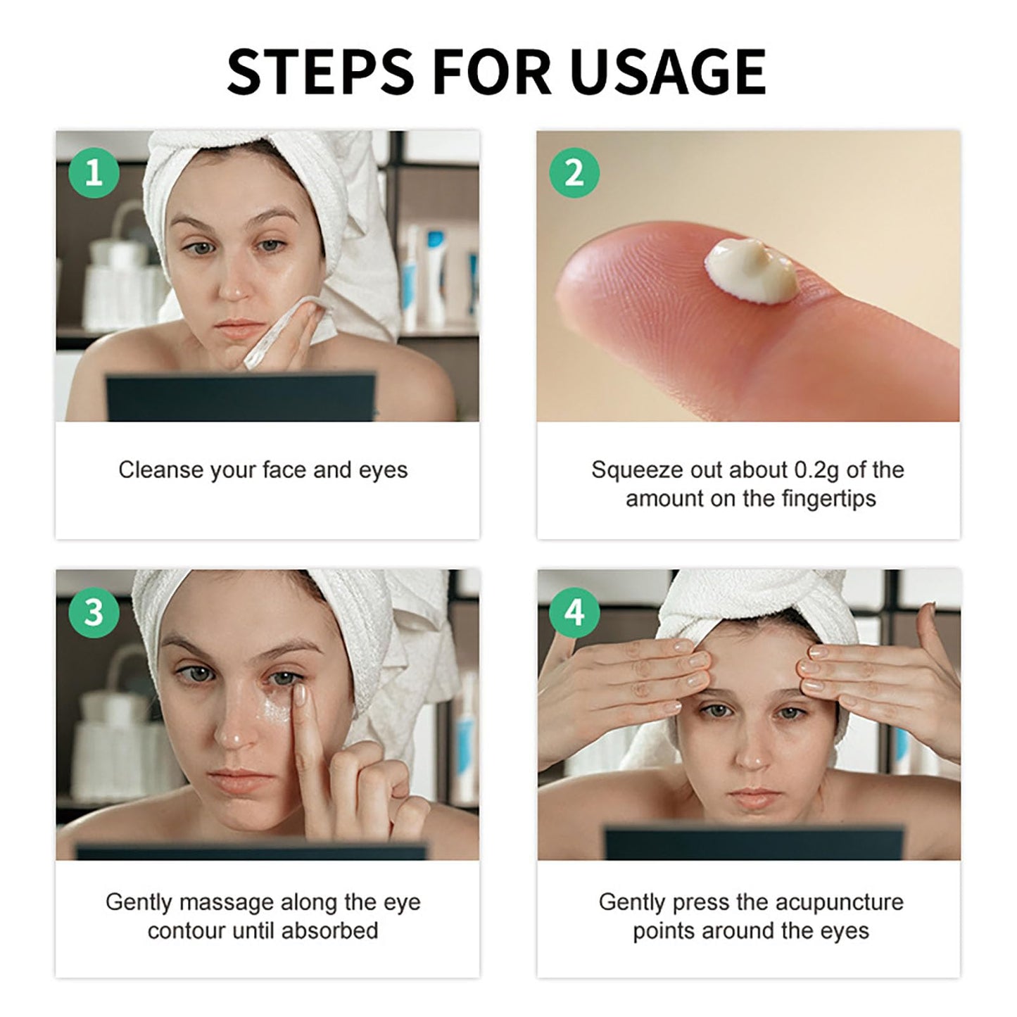 Grospe Caffeine Eye Cream for Puffiness and Bags Under Eyes Daily Anti-Wrinkle Cream Collagen Peptide Eye Cream Day and Night Reduce The Look Of Aging Line Smoothing Skin Care 1.7 FL OZ,1 Pack