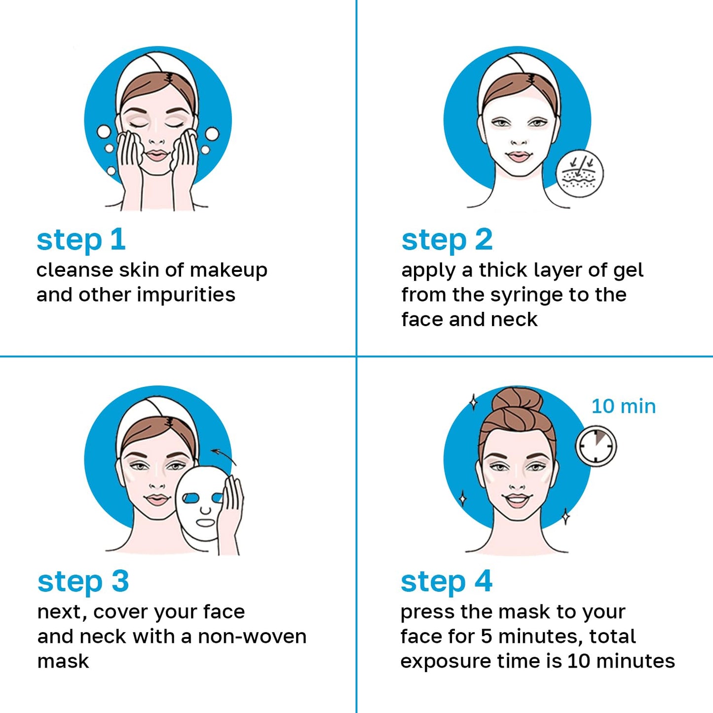 Name Skin Care Korean Carboxy CO2 Therapy Face & Neck Mask Set of 2 - Hydrating Oxygen Carboxytherapy Skincare Sheet Masks - Moisturizing Anti Aging Pore Tightening Brightening Facial Treatment Gel