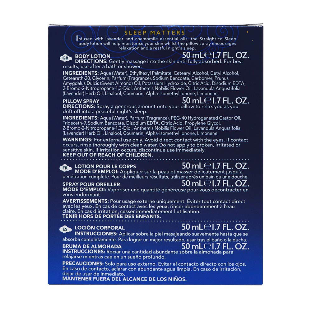 Feather & Down Straight to Sleep Gift Set (50ml Pillow Spray & 50ml Body Lotion) - The perfect sleep duo, infused with lavender & chamomile essential oils. Vegan Friendly & Cruelty Free.