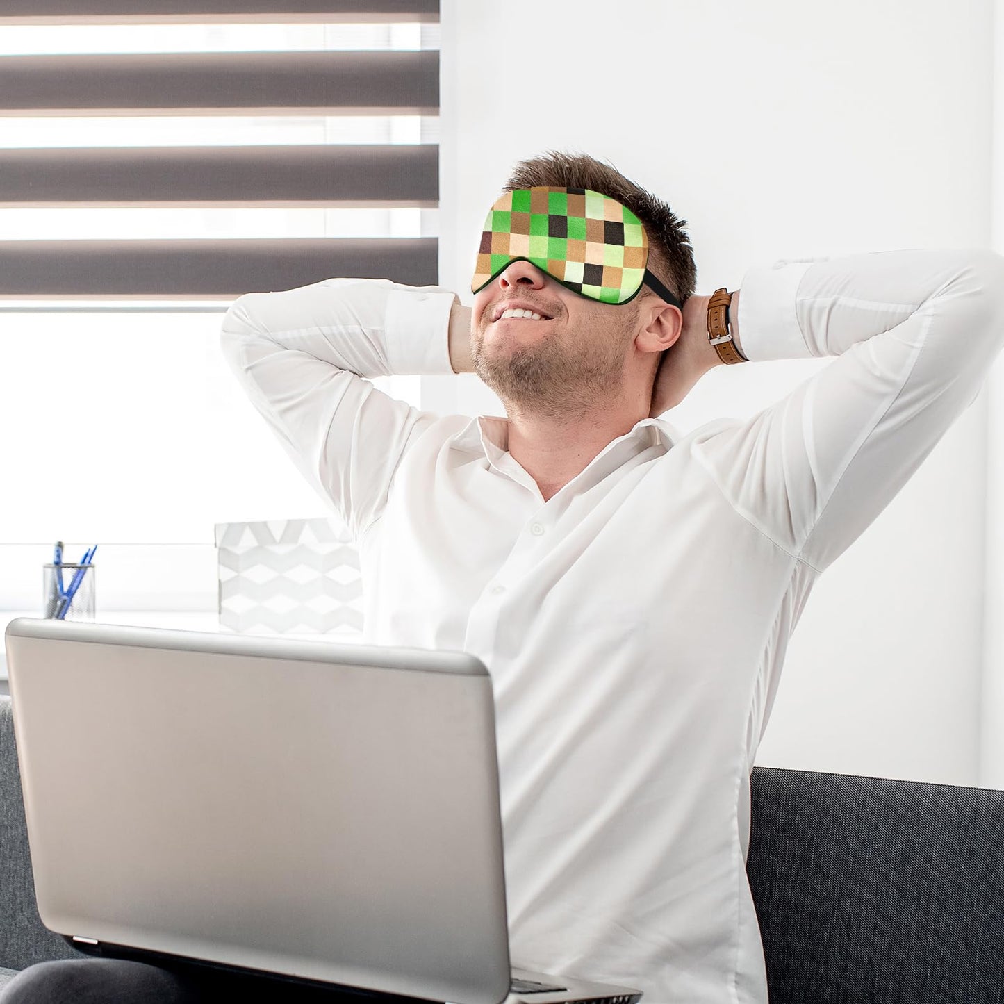 2 Pcs Sleep Mask for Kids Boys, Silk Eye Covers for Sleeping, Adjustable Strap & Light Blocking Design, Adult Children's Bedtime Blindfold for Travel and Home Use (My World)