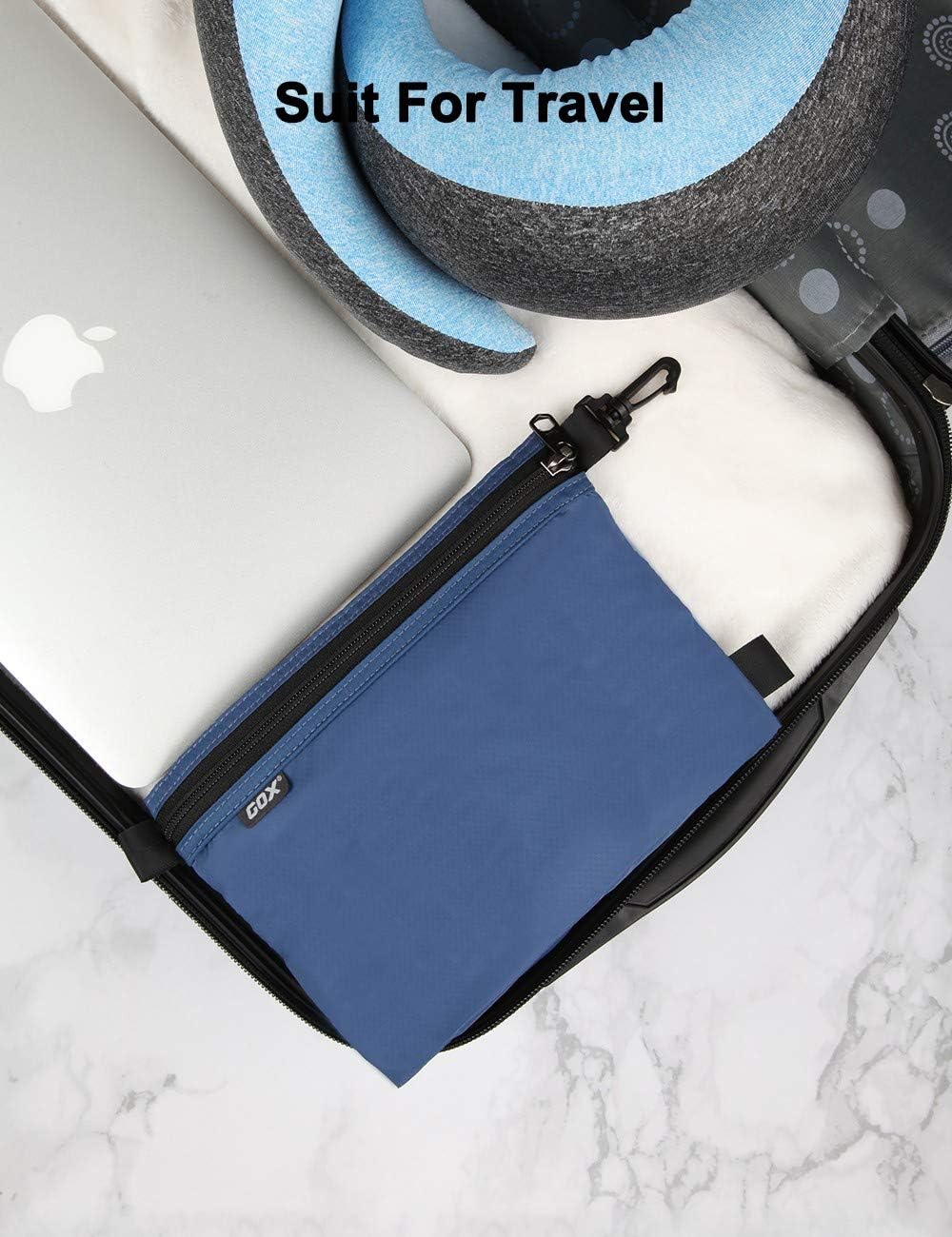 GOX Travel Toiletry Bag Carry On Zipper Pouch Cosmetic Kit Makeup Digital Bag Water Resistant Nylon(navy …