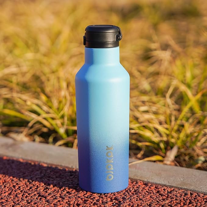 BJPKPK Insulated Water Bottle With Straw 25oz Stainless Steel Water Bottles With 2 Lids And Carry Handle Reusable Travel Metal Thermo,Indigo Black