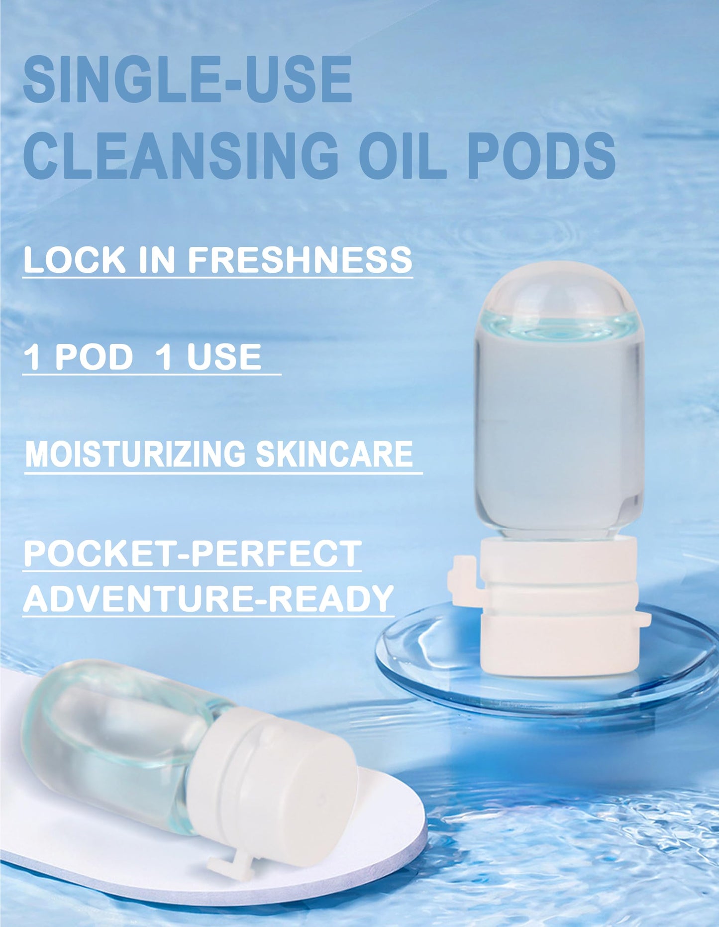 30Pcs Pore Blackhead Cleansing Oil, Camellia Oil Makeup Remover Capsule, Individually Speedy & Moisturizing & Gentle Face Cleanser, Mini Facial Cleanser, Travel Size Essential Makaup