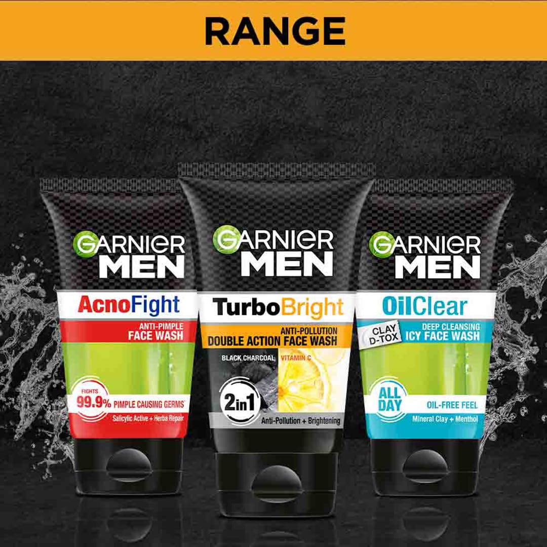 Garnier Men Power White Anti-Pollution Double Action Facewash, 100gm