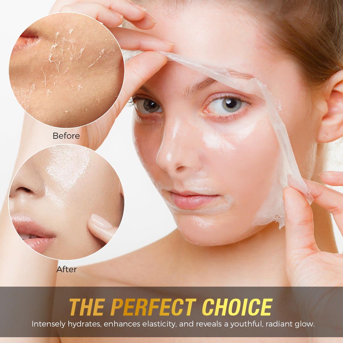 chenyayun 9000PPM Snail Mucin Collagen Overnight Wrapping Peel Off Mask for Intensive Hydrating, Skin Barrier Repairing, Reducing Sagging/Wrinkles/Fine Lines, 2.53 Oz/75 ML