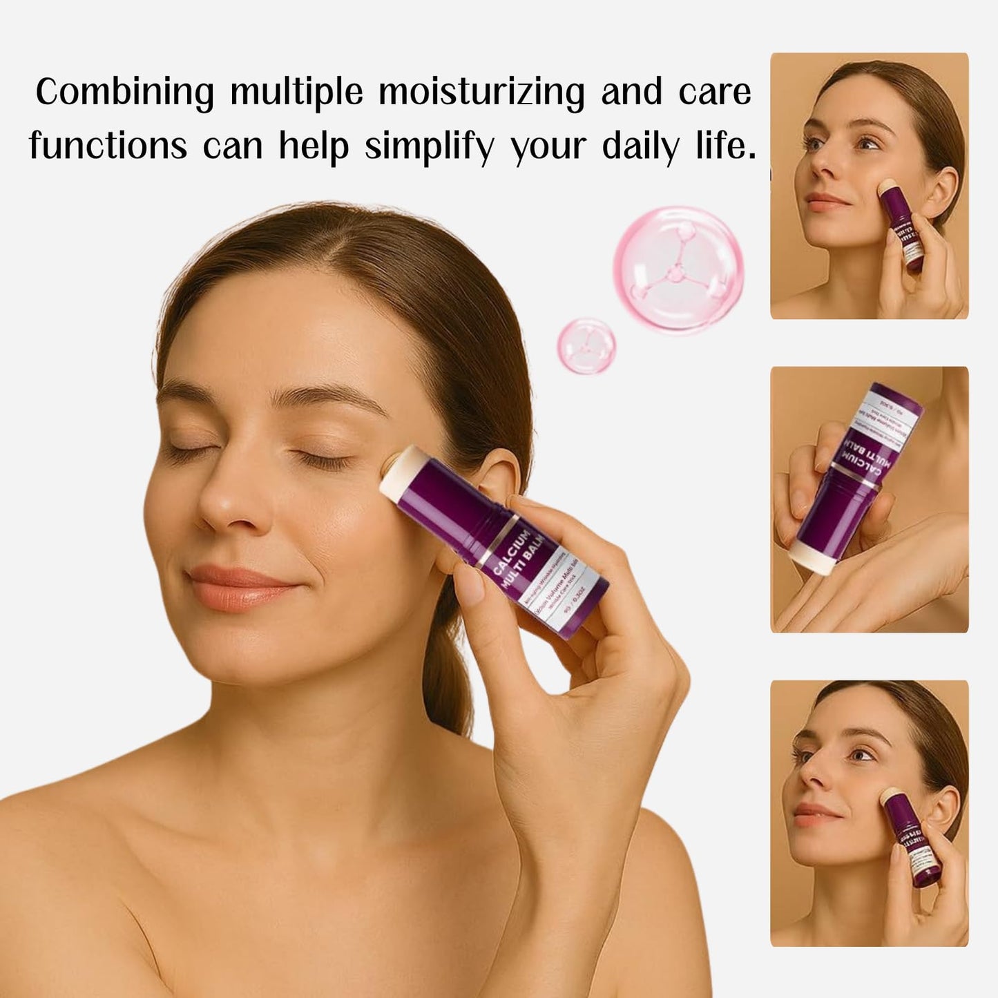 2Pcs Calcium Multi Balm, Wrinkle Core Stick, Korean Collagen Moisturing Stick, Collagen Anti Wrinkle, Moisturizing, Suitable For Eyes, Face, Neck.