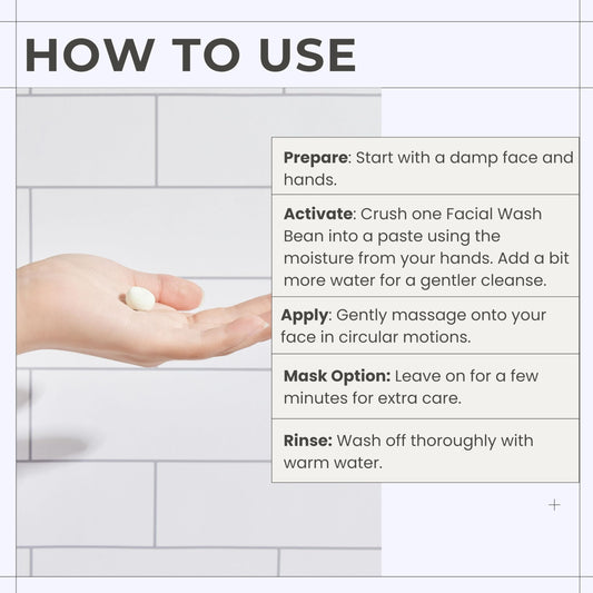 Tidalove 3-in-1 Solid Facial Cleanser, Exfoliator, and Wash-off Mask - Vegan, Cruelty-Free, Plastic-Free, Travel-Friendly, 1 Month Supply (60 Crushable Tablets) in Tin (Brightening Beans in Tin)