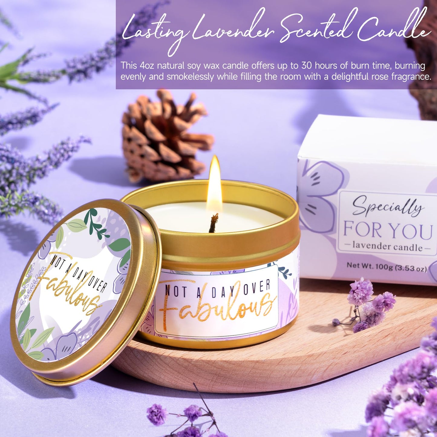 Birthday Gifts for Women Self Care Friendship Gifts, Lavender Relaxing Spa Gifts Basket Care Package w/ Luxury Flannel Blanket 20 Oz Tumbler, Unique Mothers Day Gift for Mom Her Friend Sister Wife