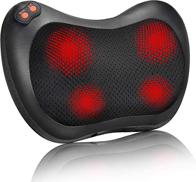 Back Massager, Shiatsu Neck Massager with Heat, Electric Back Massager for Shoulder, Back, Leg, Deep Tissue Kneading Massage to Relief Muscles, Massage Pillow for Mom/Dad/Women/Men