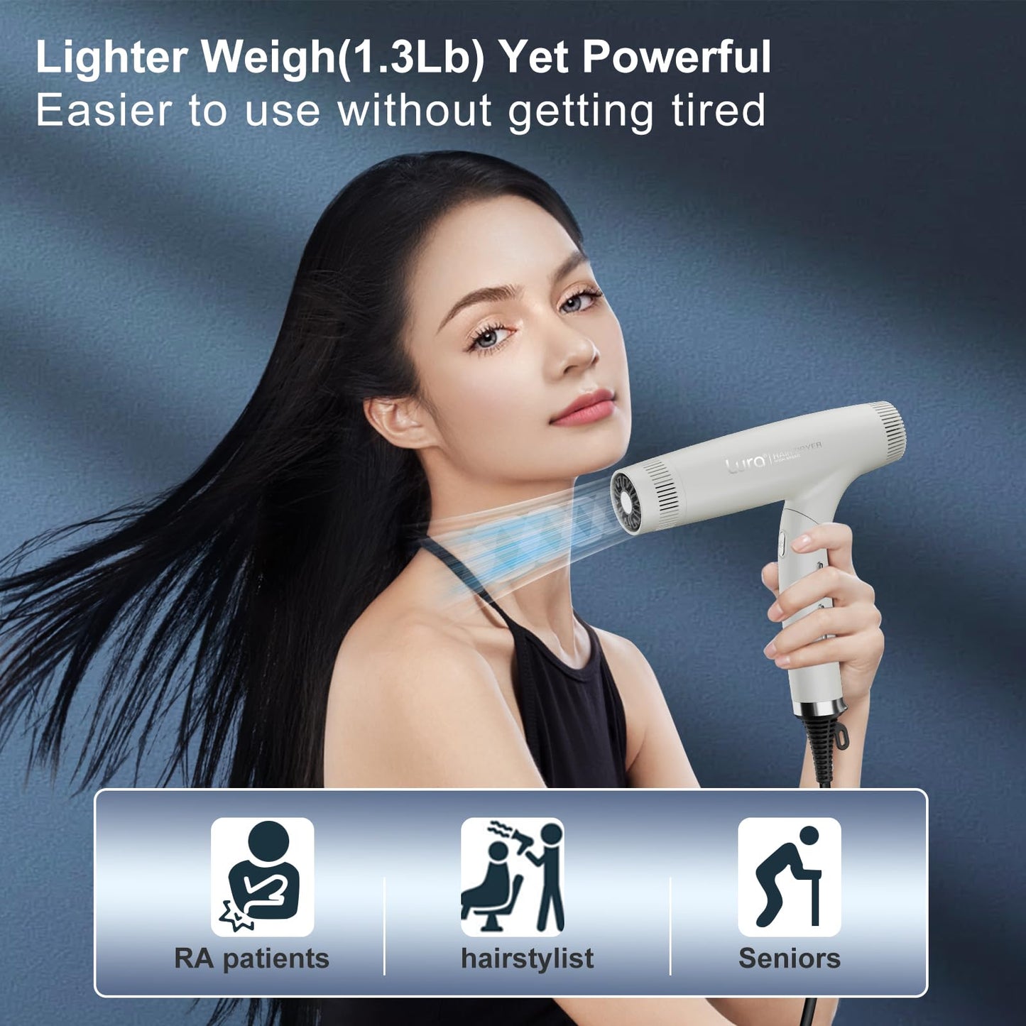 High Speed Ionic Hair Dryer:Portable Hair Blow Dryer for Women,1500w Professional Hair Dryers for Salon,Compact Mini Blowdryer with Travel Case for Travel,Quiet Lightweight Hairdryers for Kids and RA