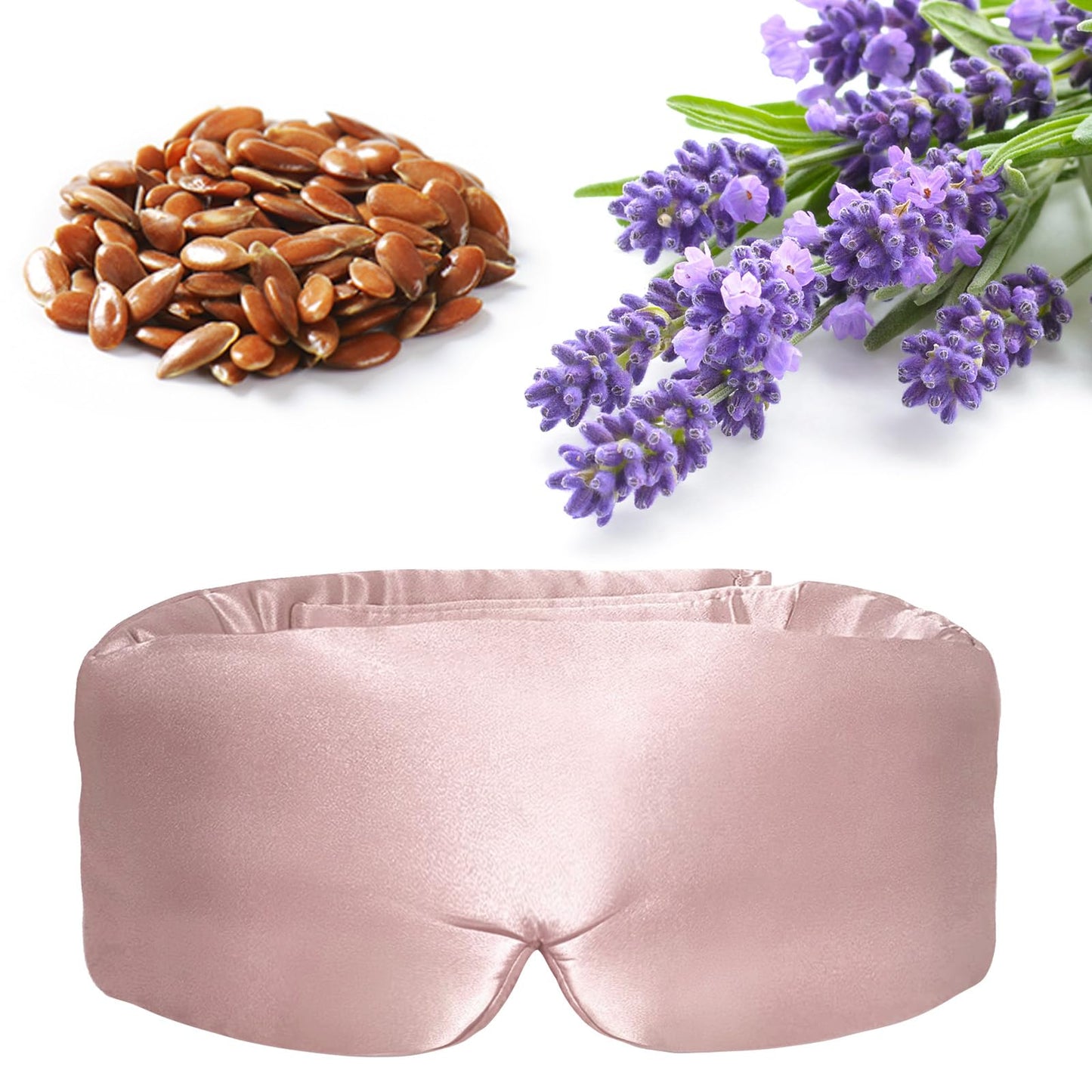 Okaydot Purple Lavender Eye Mask, Weighted Sleep Mask for Dry Eyes, Microwave Heated Therapy, Adjustable Satin Eye Pillow