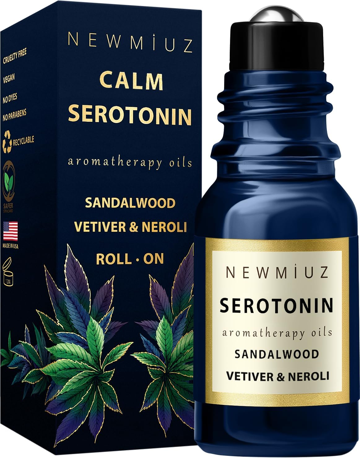 Calm Roll on Essential Oil Stress Relief Sandalwood Vetiver Destress Relaxation Calming Roller Aromatherapy Stick Self Care Purse Stocking Stuffer