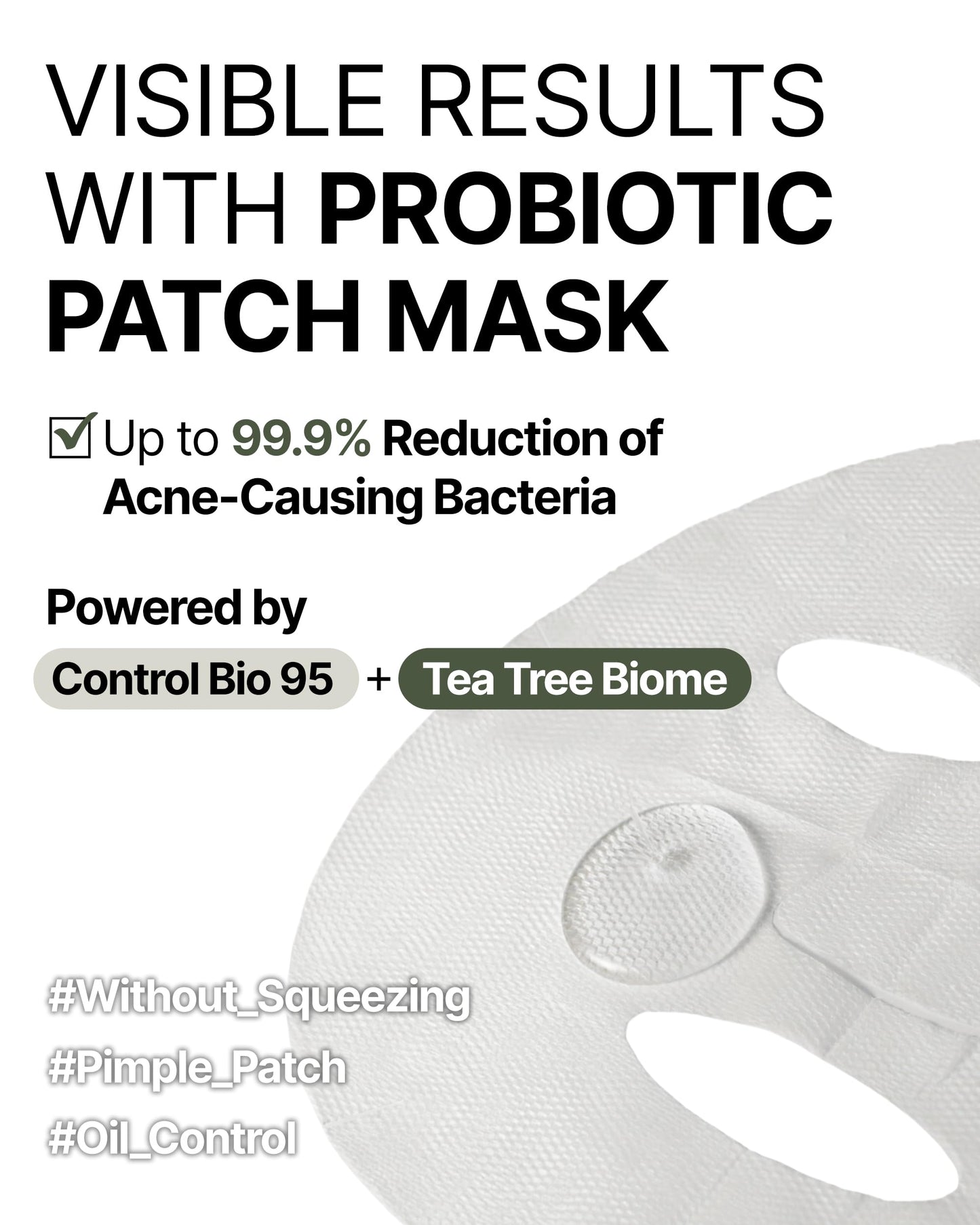 EIOM Trouble Patch Mask | Korean Face Mask – Hydrating & Acne Face Mask for Blemish-Prone Skin, Calming Skincare & Oil Control Sheets (20ml x 4)
