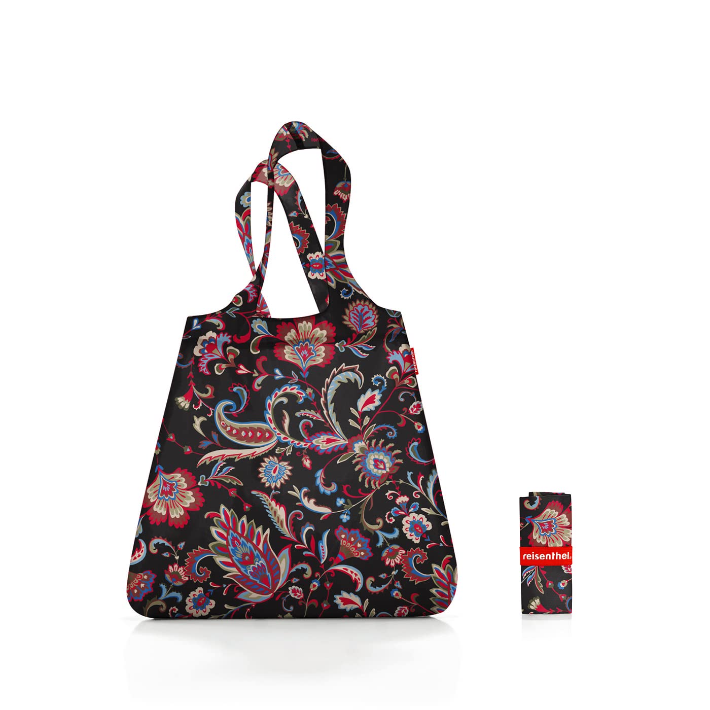 reisenthel mini maxi shopper paisley black - foldable shopping bag with attractive design - water repellent