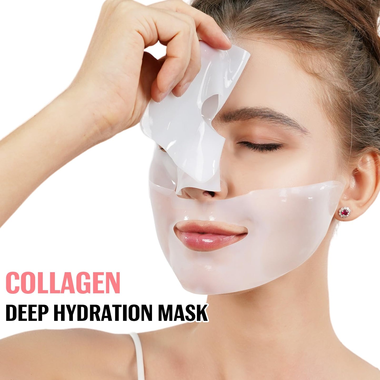 Ninsiec Collagen Face Masks – Deep Hydrating & Firming Overnight Hydrogel Mask, Anti-Wrinkle Lifting, Real Collagen Infused for Plump Skin (4 pcs)