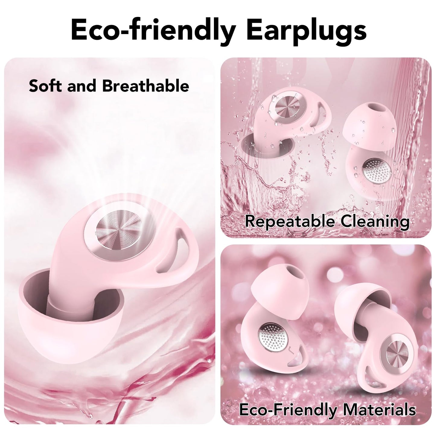 Ear Plugs for Sleeping Noise Cancelling, Ultra-Soft Silicone Earplugs for Sleep, 45dB Reusable Noise Cancelling Ear Plugs Hearing Protection Study/Work/Concert, EarPlugs with Case & 8 Eartips