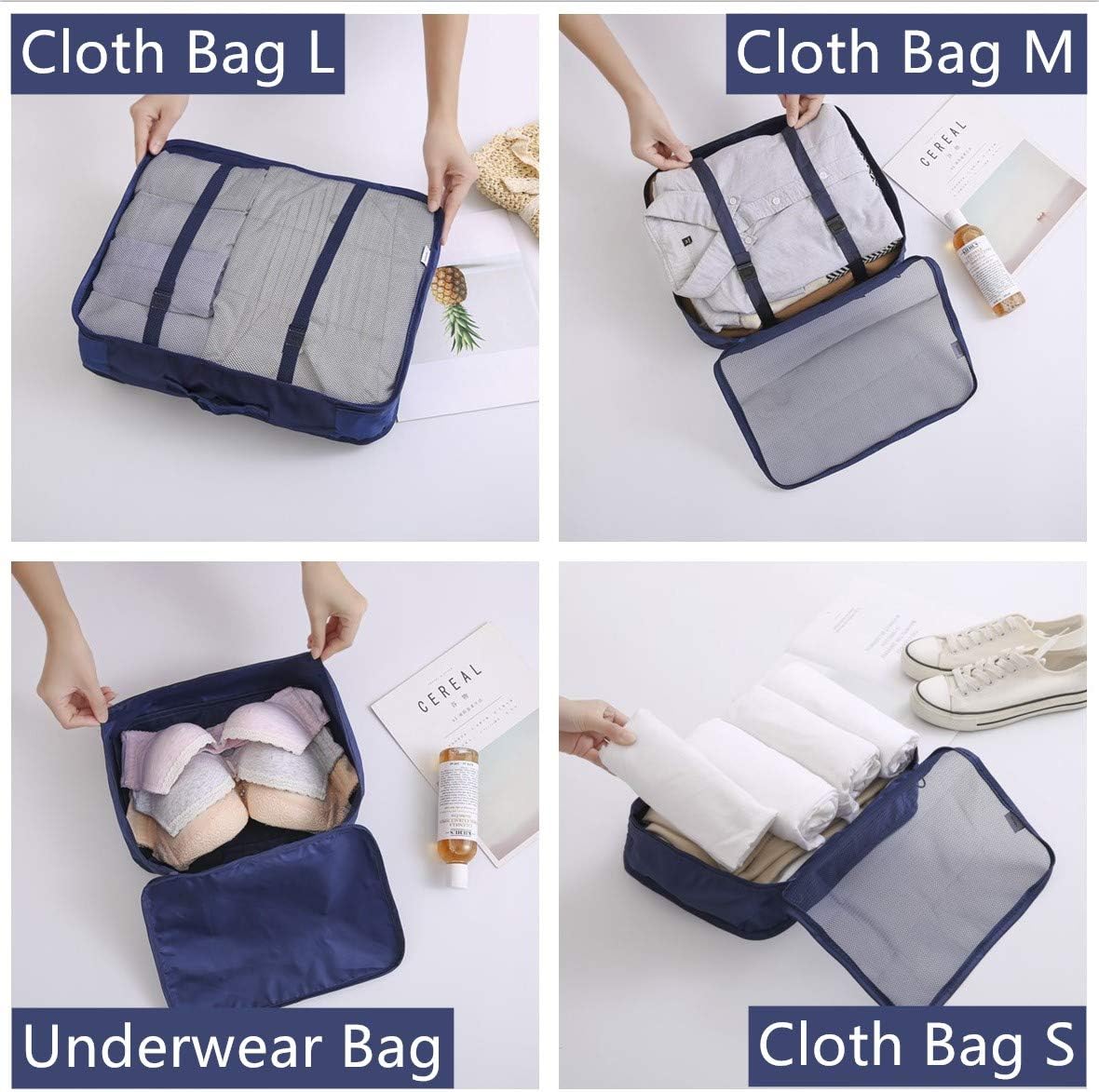 OEE Luggage Packing Organizers Packing Cubes Set for Travel