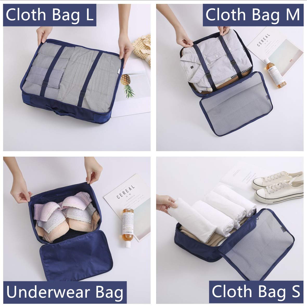 OEE Luggage Packing Organizers Packing Cubes Set for Travel