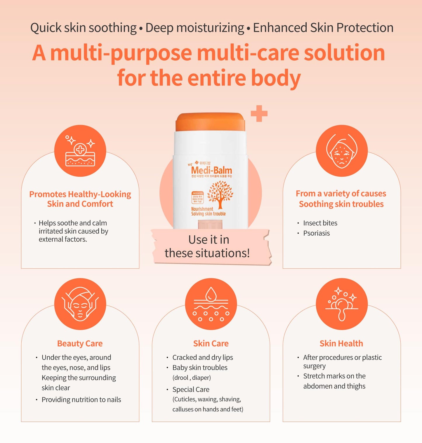 Astaxanthin Multi-Care Balm Stick – Soothing & Moisturizing for Dry, Sensitive Skin | Safe for Babies, Kids & Adults | Natural, Steroid-Free | wemedibalm (20g / 0.70 oz)