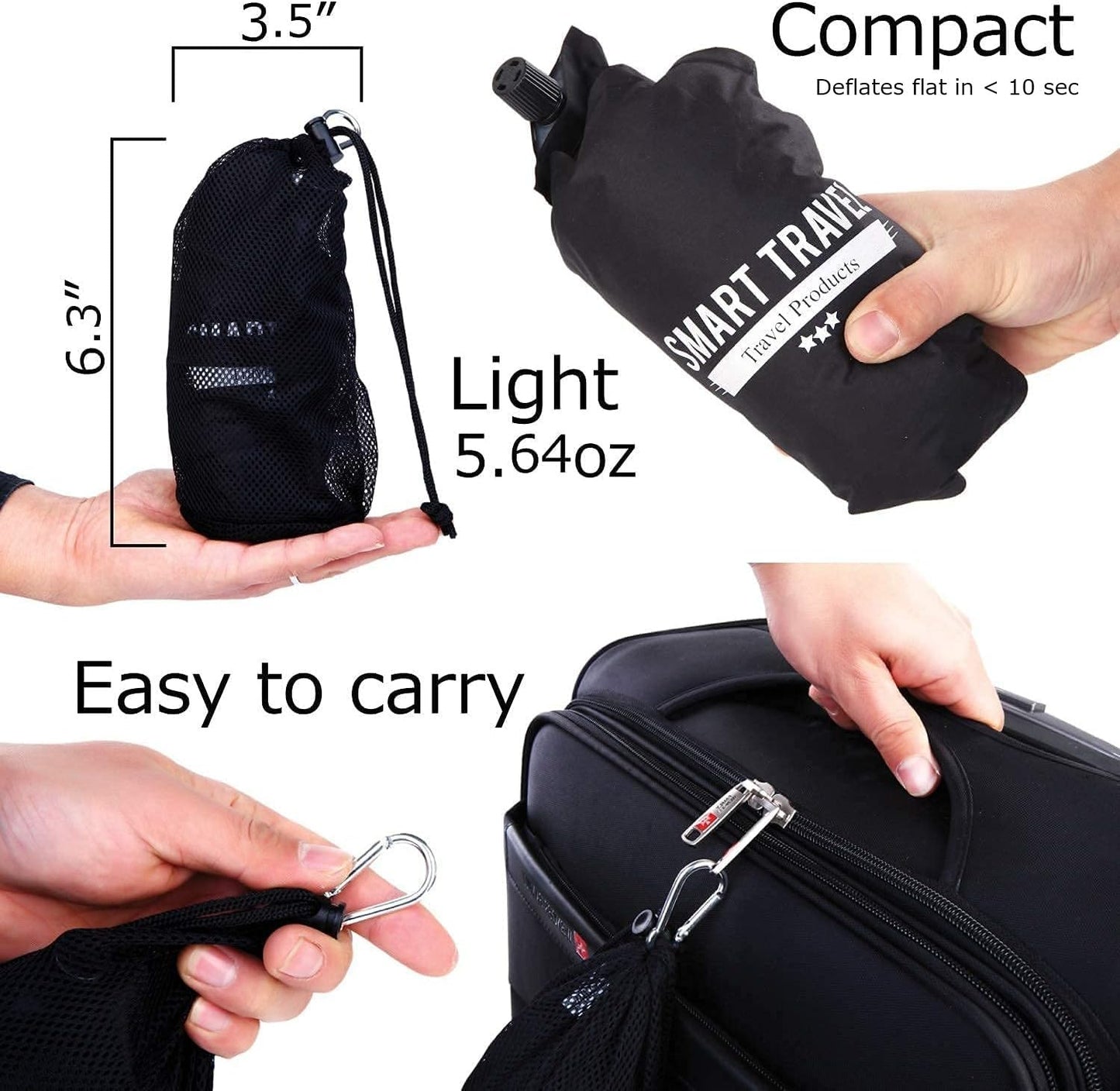 SmartTravel Travel Products Lumbar Pillow Inflatable Lumbar Support Pillow Travel Pillows for Airplane Long Flight Essential for Women Men Kids