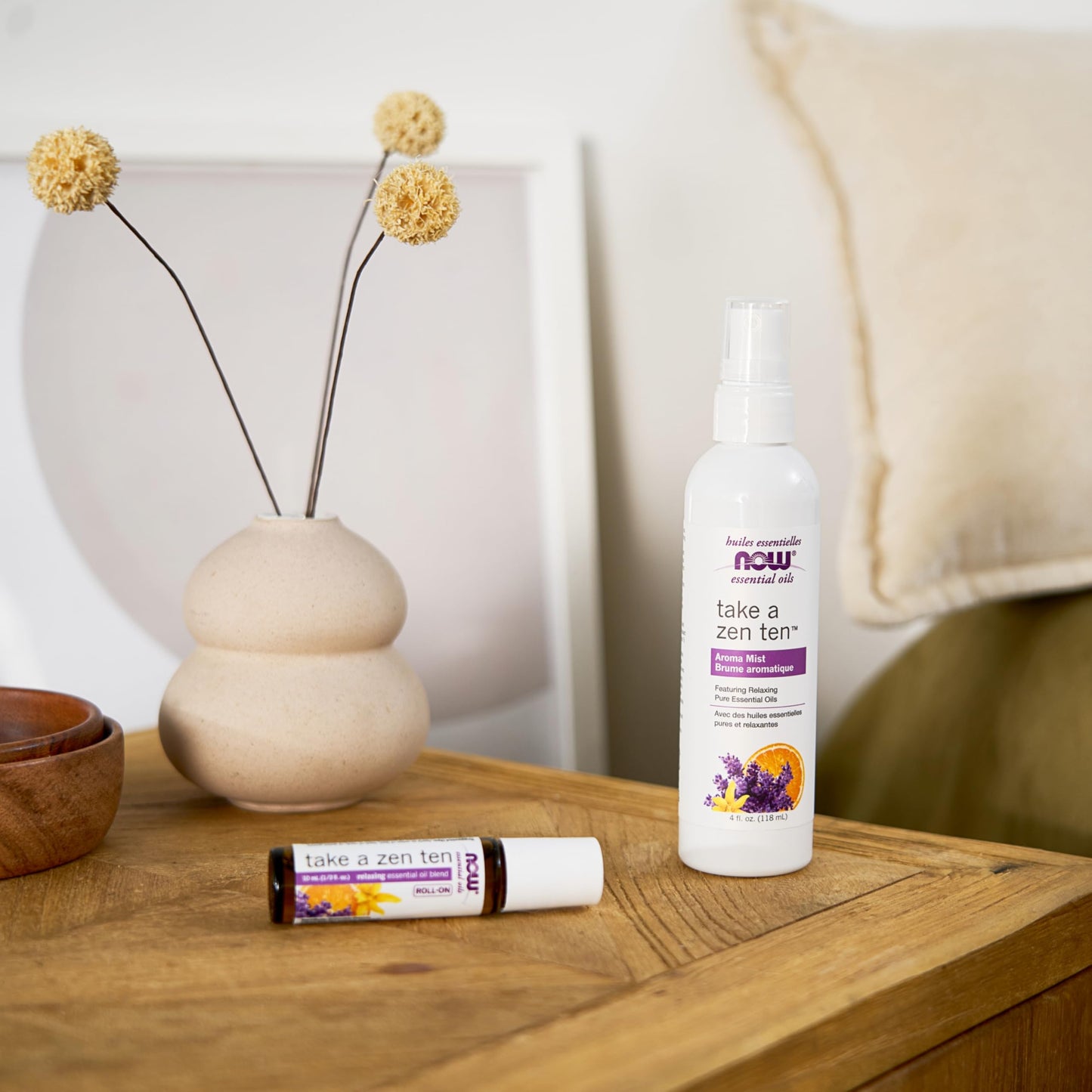 NOW Essential Oils, Take A Zen Ten Roll On, Non-GMO Project Verified, Relaxing Blend, Steam Distilled, Topical Aromatherapy, 10-mL