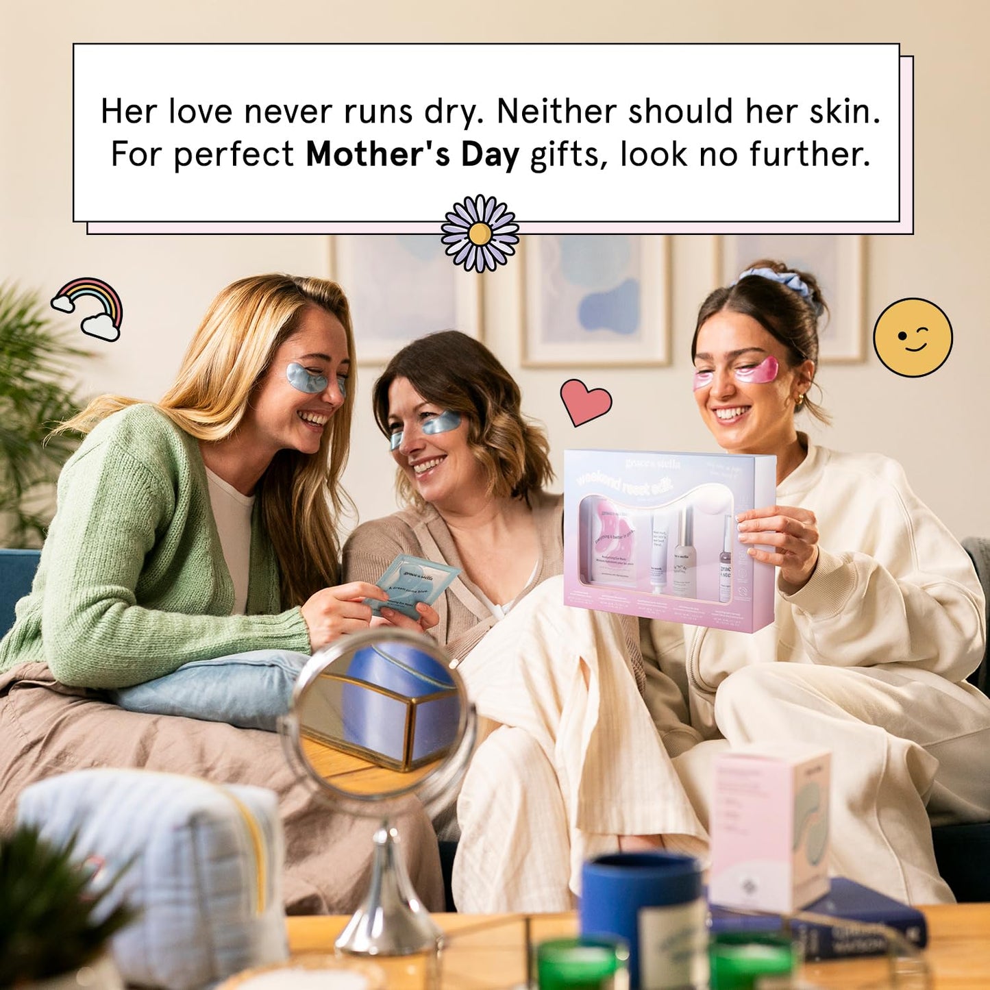 grace & stella Award Winning Skin Care Set - Gifts for Women - Travel Size Toiletries with Eye Masks, Hyaluronic Acid Serum, Lip Balm & More - Bridesmaids, Birthdays, Teen Girl Gifts - Vegan Self Care