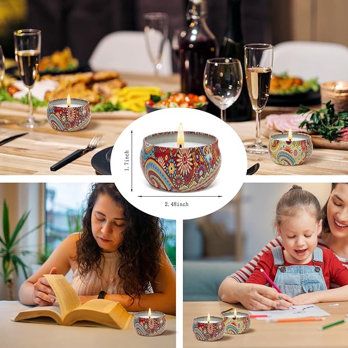 2 Pack Scented Candles Set, Classic 2.5 oz Fresh Sandalwood and Jasmine Aromatherapy Candles for Home Scented, Natural Soy Candles Gifts for Women, Portable Small Candles Gift for Christmas