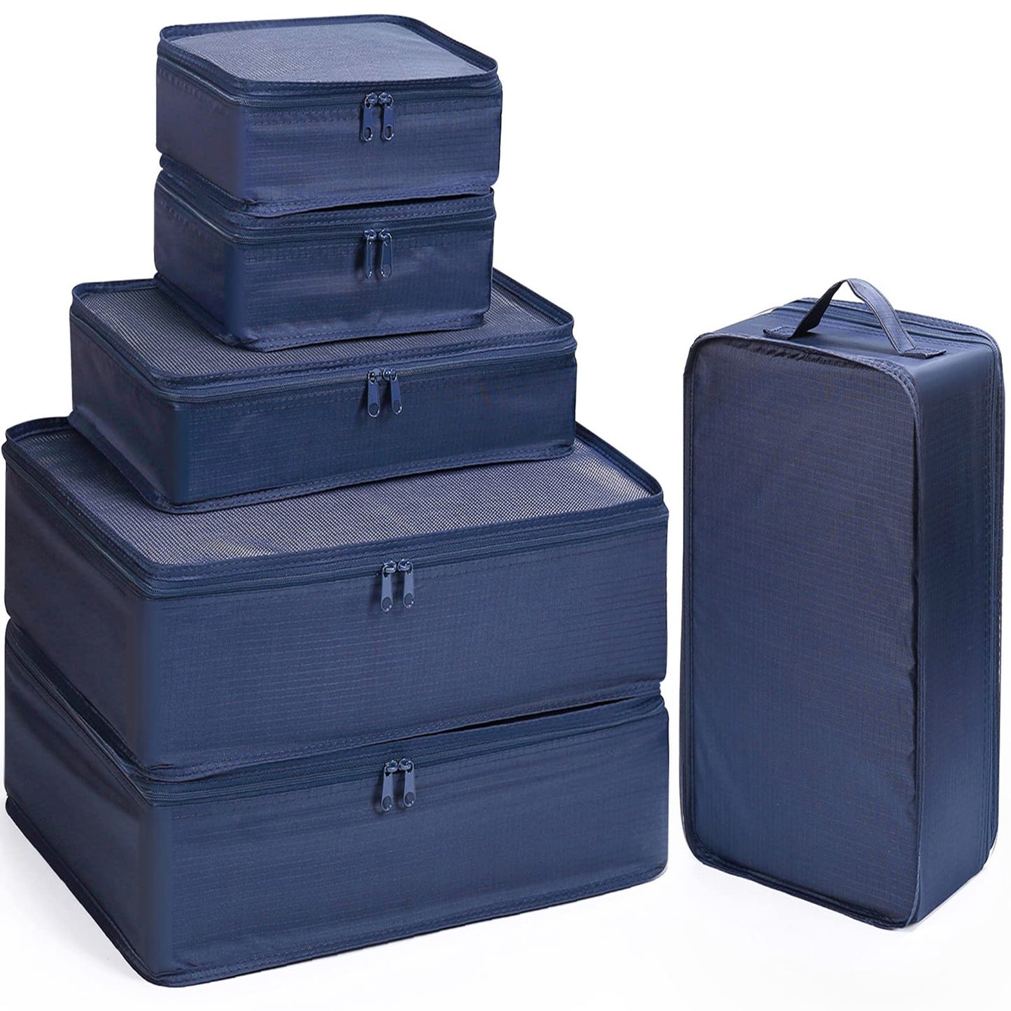 Packing Cubes for Carry On,Mossio 6 Pcs Ultralight Travel Organizer Accessories Navy Blue