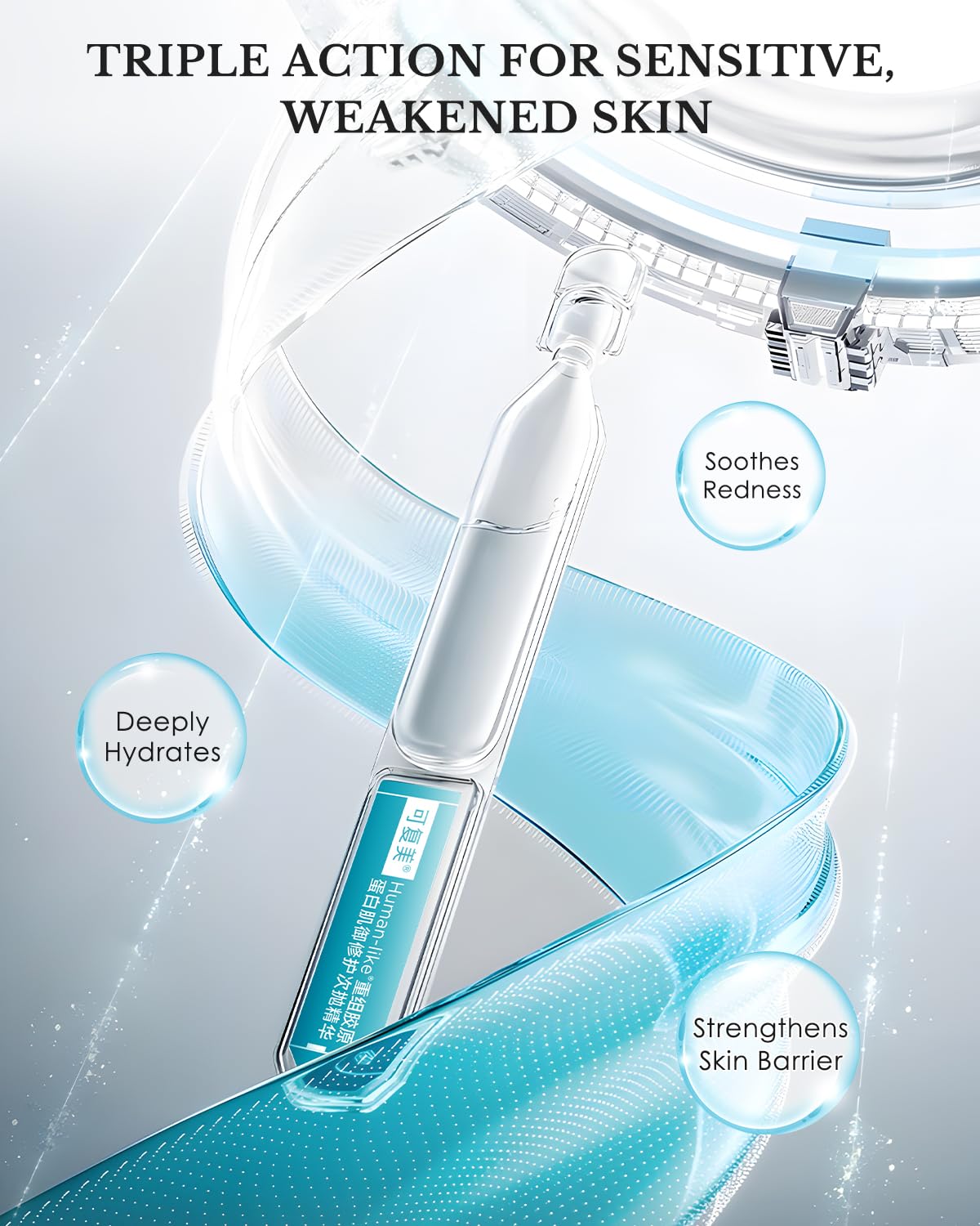 KOMFYMED Recombinant Collagen Restoration One-Day Serum – 4 Types of Collagen & Ectoin, Intensive Barrier Strengthening & Hydration, Single-Use Vials for All Skin Types (1.5ml / 0.05 fl.oz × 5)