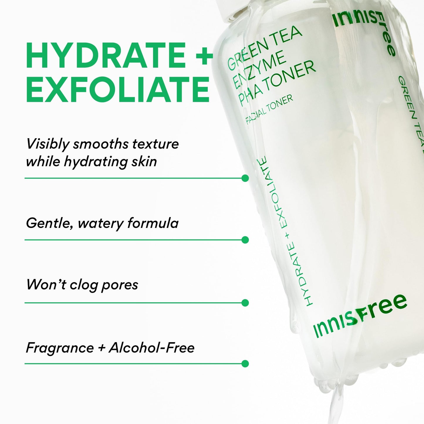 innisfree Hydration Heroes Set with Green Tea, Korean Skincare Kit Featuring Moisturizing Serum, Toner, Cleanser & Cream