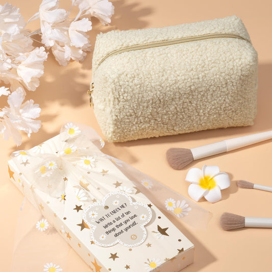 Christmas Gifts for Tween & Teen Girls - 8 PCS Birthday Gifts Basket Teen Girls Trendy Stuff w/ Fun Task Tags Make up Brushes & Bag, Empower Advent Calendar Wrapped Gifts Box for Daughter Niece Sister