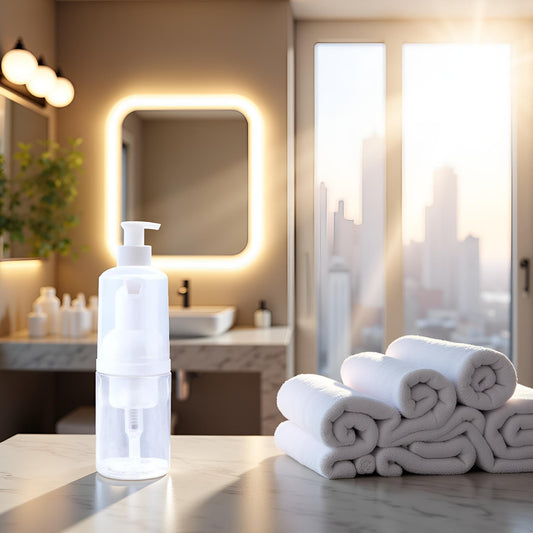 Pxiryanlow Clear Plastic Foam Pump Bottle Set,30/40/50/60ml Portable Travel Mini Cosmetic Dispenser Shampoo Cleanser Empty Bottle,Refillable Containers (30ml)