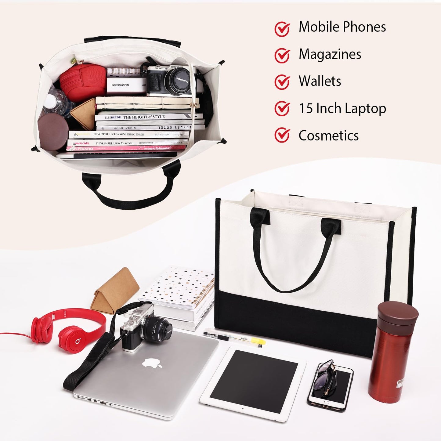 Lamyba Bride To Be Gifts for Wedding, Bridal Shower Gifts, Bachelorette Party, Engagement,Honeymoon, Bride Bag Tote with Makeup Bag