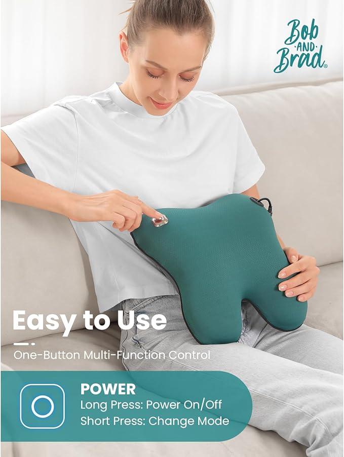 BOB AND BRAD Back Massager with Heat FSA Eligible/HSA Eligible, EZBack Corded Neck Massager for Pain Relief Deep Tissue, Shiatsu Back and Neck Massage Pillow, Full Body Use, Ideal Gifts for Women Men