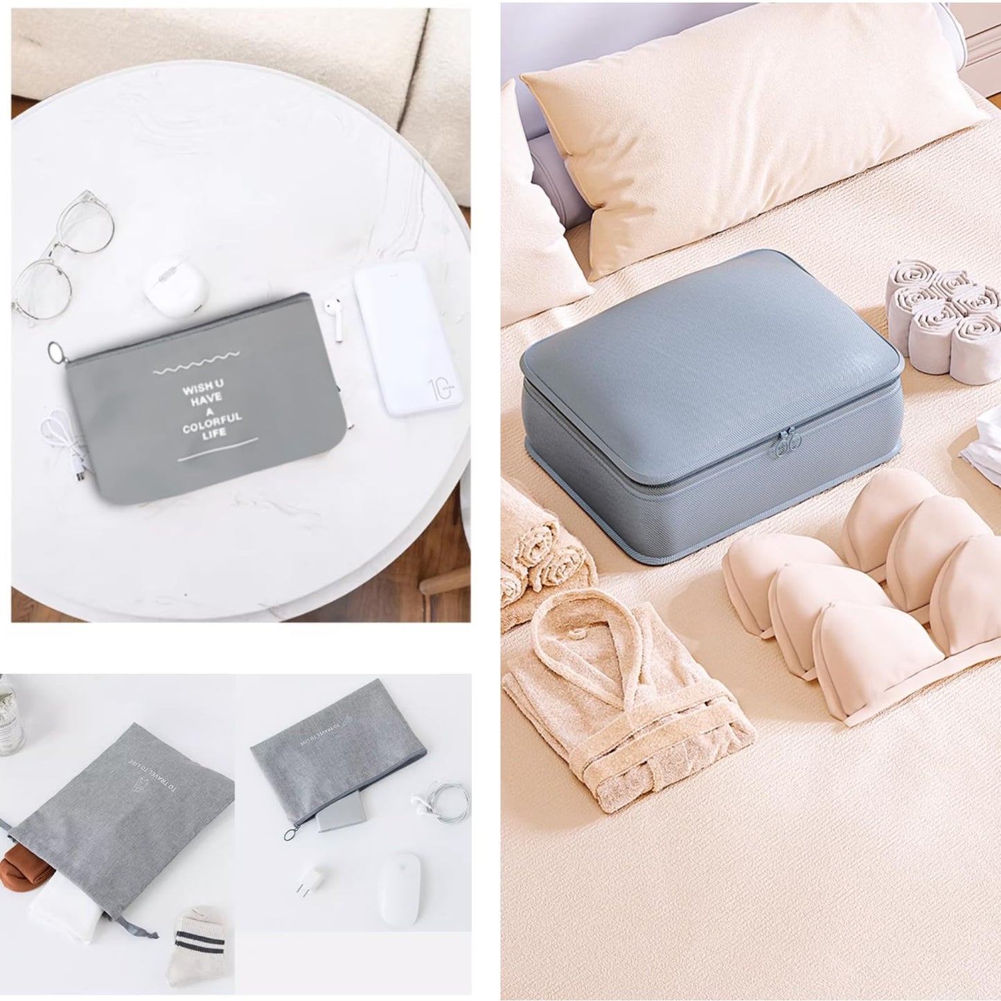 Travel Accessory Organizer, 8 Set Packing Cubes for Suitcases, Convenient Travel Packing Organizer