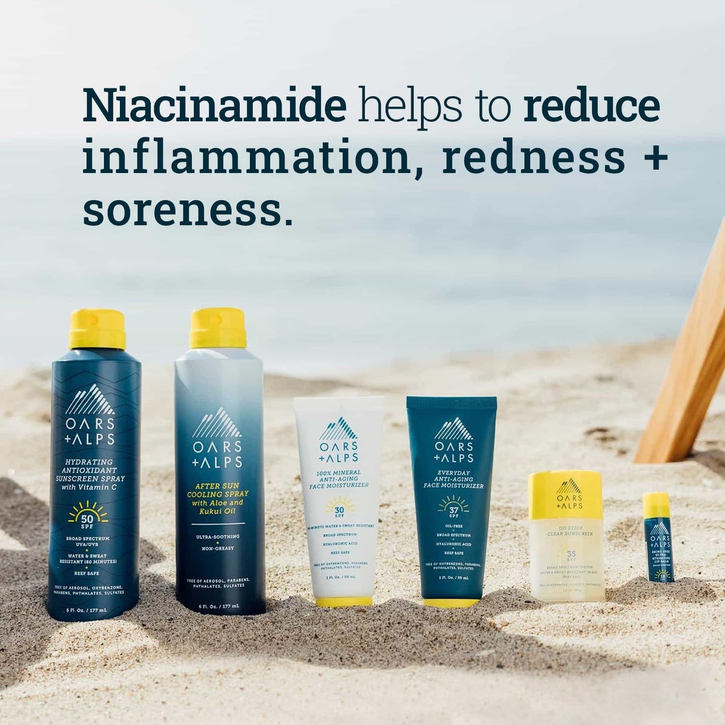 Oars + Alps After Sun Spray, After Sun Care Spray with Aloe Vera, Kukui Oil & Niacinamide & Green Tea Scent to Naturally Cool Skin, Hydrating, Soothing, Non Greasy, 6oz