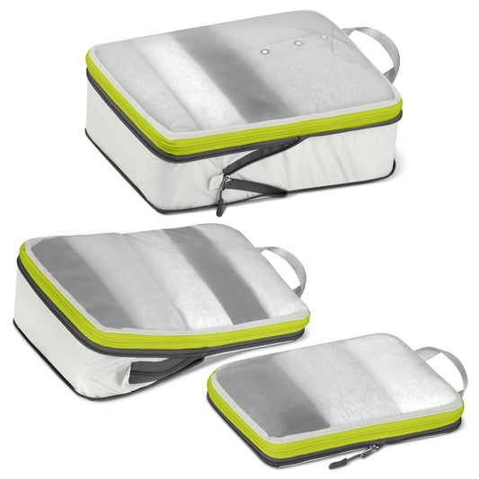 Cipway Mesh Compression Packing Cubes, Ultralight See Through Luggage Organizer Bags, Travel Essentials for Carry on Suitcase(3 Pcs,White)