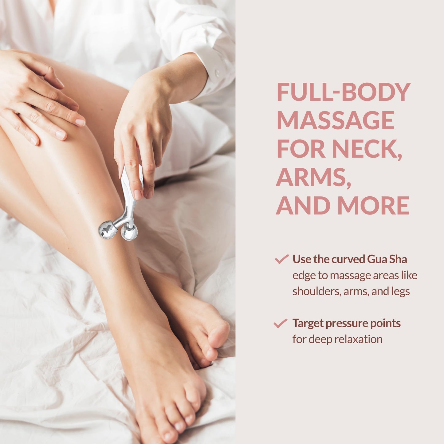 WEBOMTIME 2-in-1 Face Roller and Gua Sha Tool with Strap and Gift Pouch for Face Neck and Eye for Puffy Eyes – Cooling Facial Massager for Jawline Sculpting and Self Care