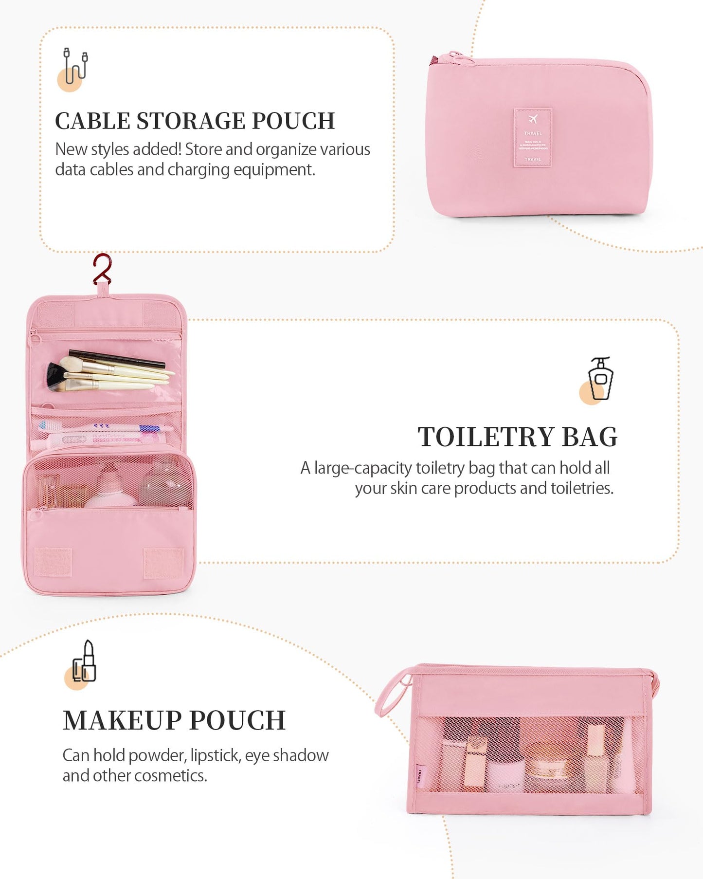 TRMFUSA Packing Cubes 11 PCS, Mesh Breathable Luggage Organizers Bags, Packing Organizers, Durable Travel Essentials Bags Set, Travel Packing Organizers, Pink