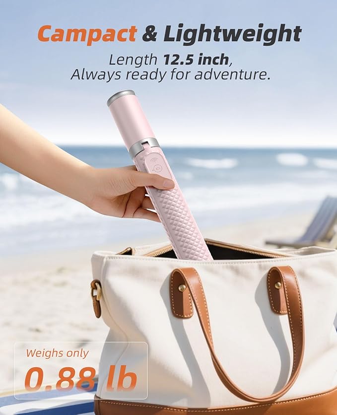 62" Phone Tripod & Selfie Stick, Tripod for iPhone with Remote, All-in-1 Cell Phone Stand, Portable, Extendable Stand for Selfies Video Recording Vlog, Compatible with iPhone Android (Pink)