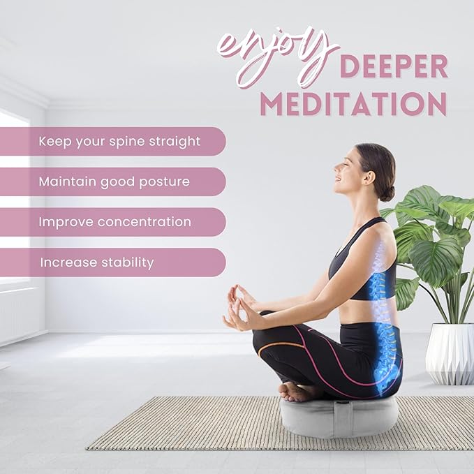 Yes4All Meditation Cushion, Floor Pillow Foam Zafu Buckwheat, Mandala Pattern Yoga Meditation Bolster Pillows, Floor Cushions