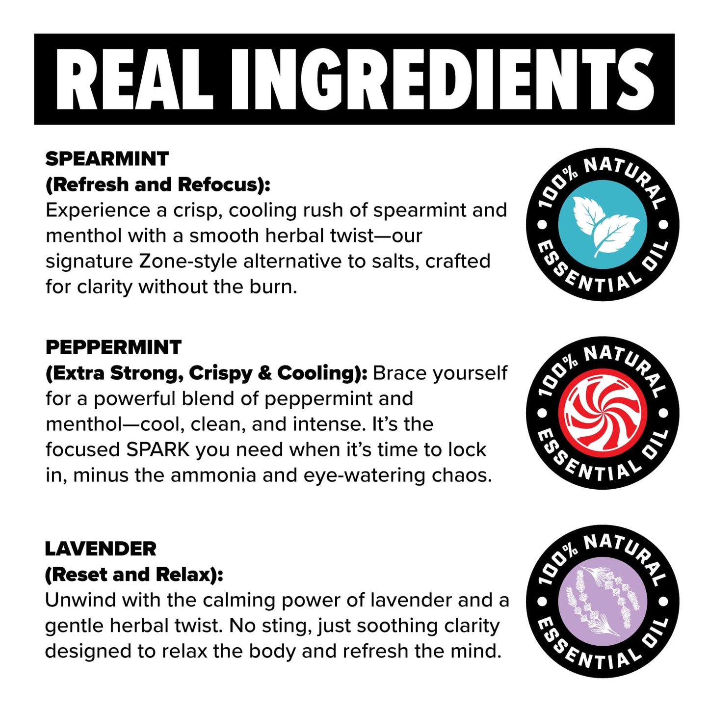 Zone Essential Oil Nasal Inhaler – Sinus Relief, Stress & Anxiety Support, Relaxation Aid – Natural Aromatherapy Stick – Made in USA (Peppermint, Spearmint, Lavender 3-Pack)