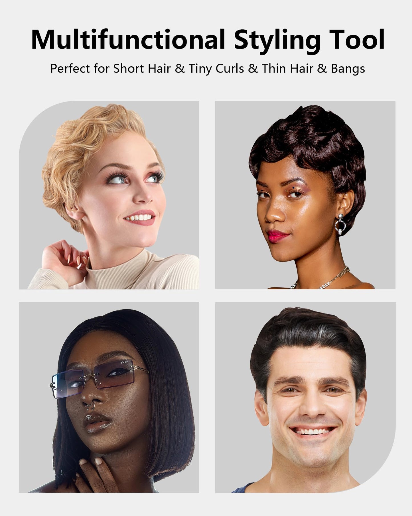 DSHOW 1/2" Flat Iron, Small Flat Iron Hair Straightener for Short Hair, Tourmaline Ceramic Mini Travel Hair Straightener with a Pouch, 6 Temperature, Dual Voltage (Black)