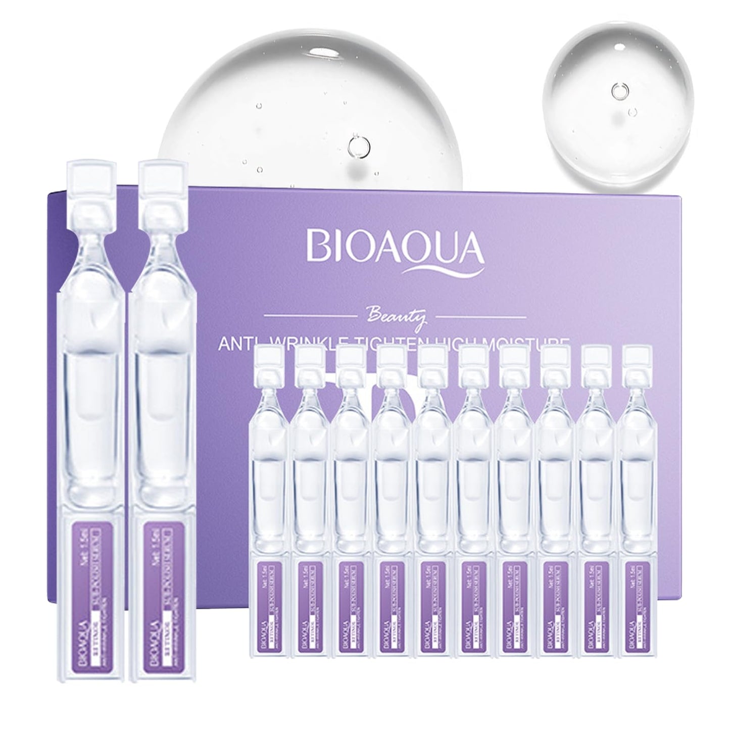 Retinol Serum for Face with Hyaluronic Acid – 1.5ml x 30PCS, Hydrating Facial Serum, Smoother Skin, Anti-Aging – Travel Size Skincare, Single-Use Vials Skincare(1.52 Fl Oz (Pack of 1))