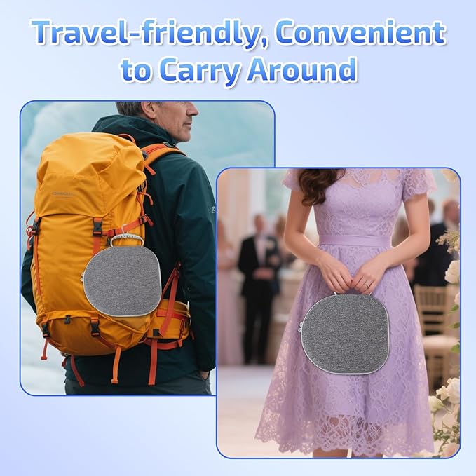 AirPod Max Case with Sleep-Mode Charging Function, Protective Travel Bag for Apple Over-Ear Headphones (Gray)