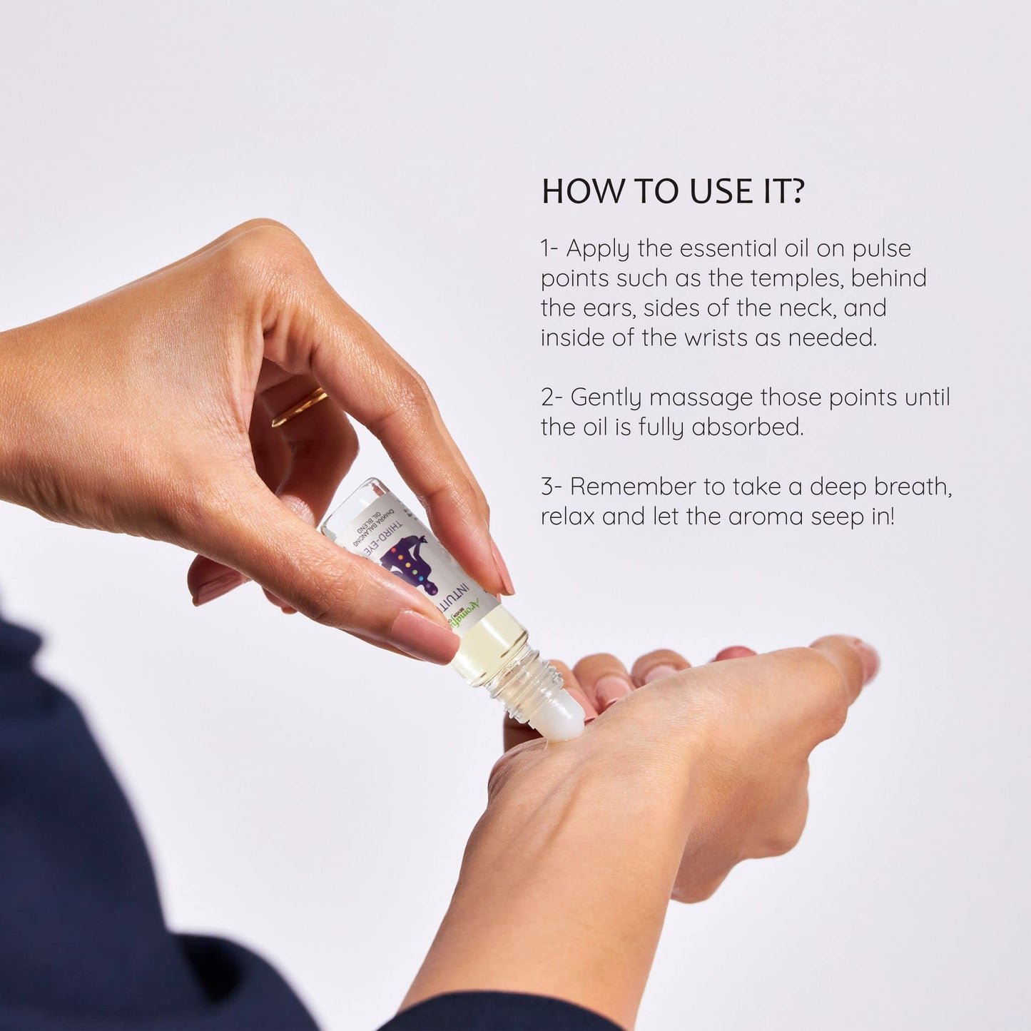 Third Eye Chakra Essential Oil Roll-On Blend by Aromafume | 10ml/0.33 fl oz | Ajna | Aromatherapy Oils for Chakra Balance | Rose & Juniper Extracts | Amethyst Incense for Meditation, Yoga, Reiki