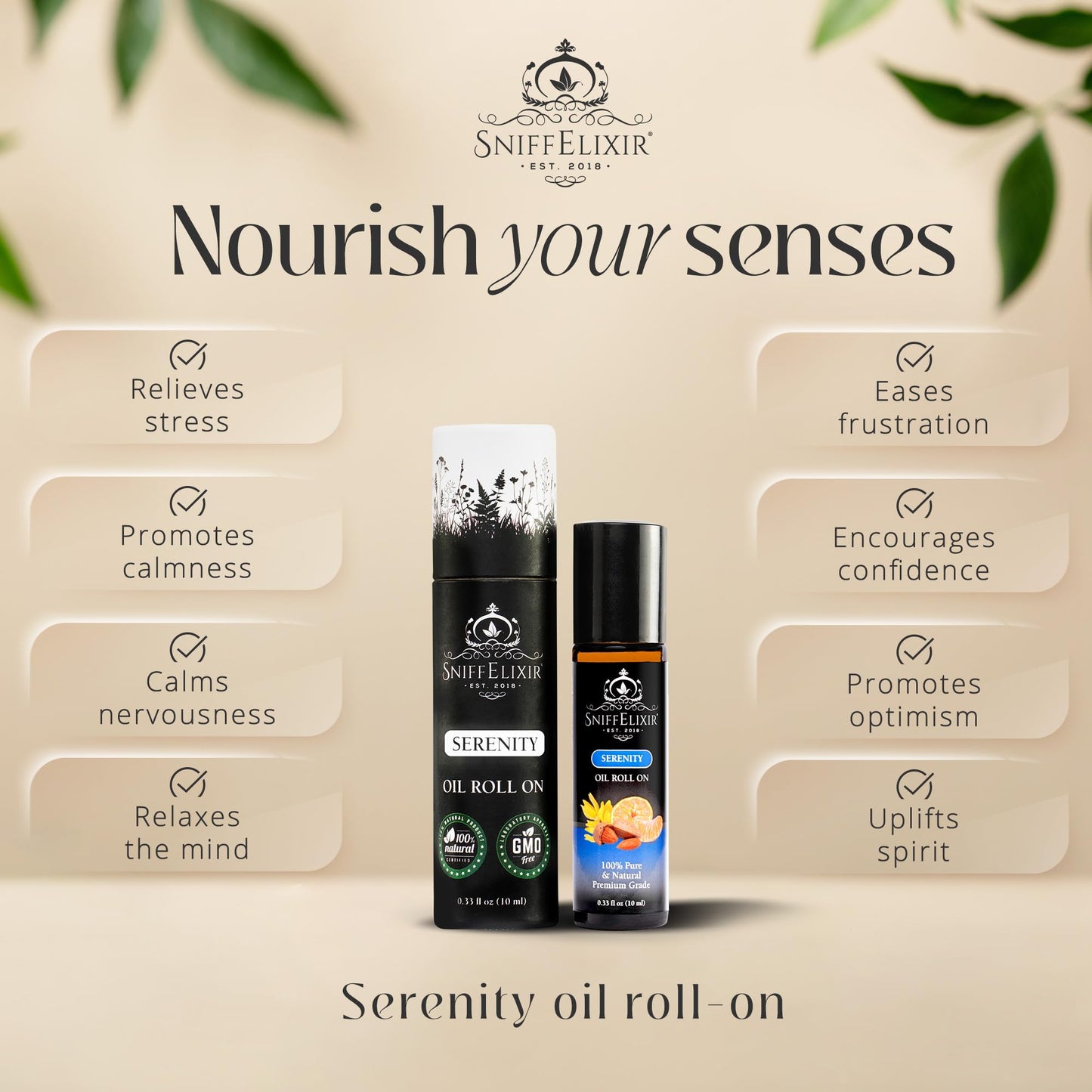 Serenity Essential Oil Roll On 10ml Calm Essential Oil Roller Natural Stress Relief Roll On, Portable Aromatherapy Roll On That Boosts Mood, Reduces Worry - Roll On Aromatherapy Gifts for Women