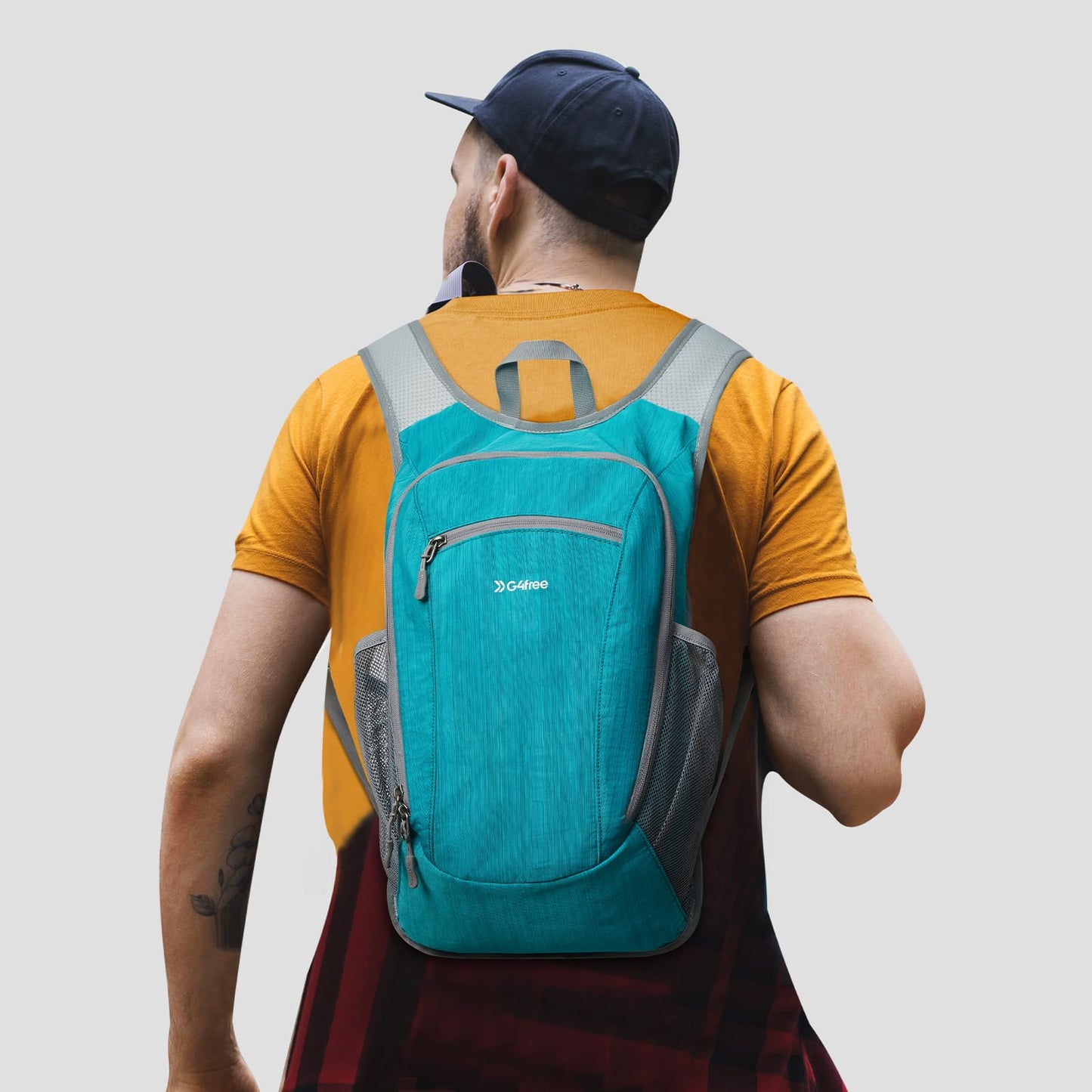 G4Free 15L Hiking Daypack Lightweight Travel Backpack Packable Outdoor Casual Foldable Shoulder Bag (Peacock Blue)