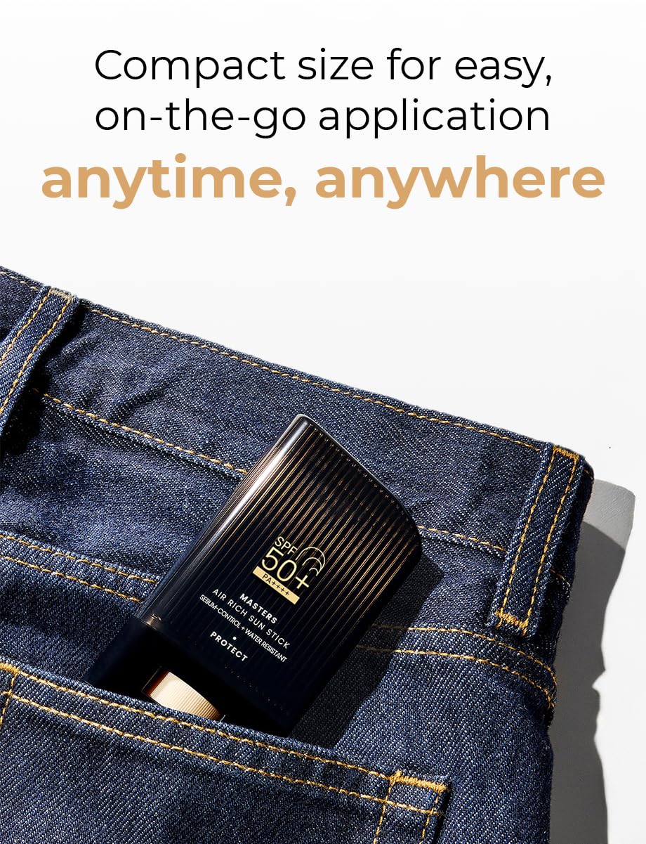 Masters Air Rich Sun Stick SPF50+ PA++++ 14g, Lightweight, Non-Greasy Sun Stick for Face, Water-Resistant, with Sun Cream SPF50+ PA++++ 10ml