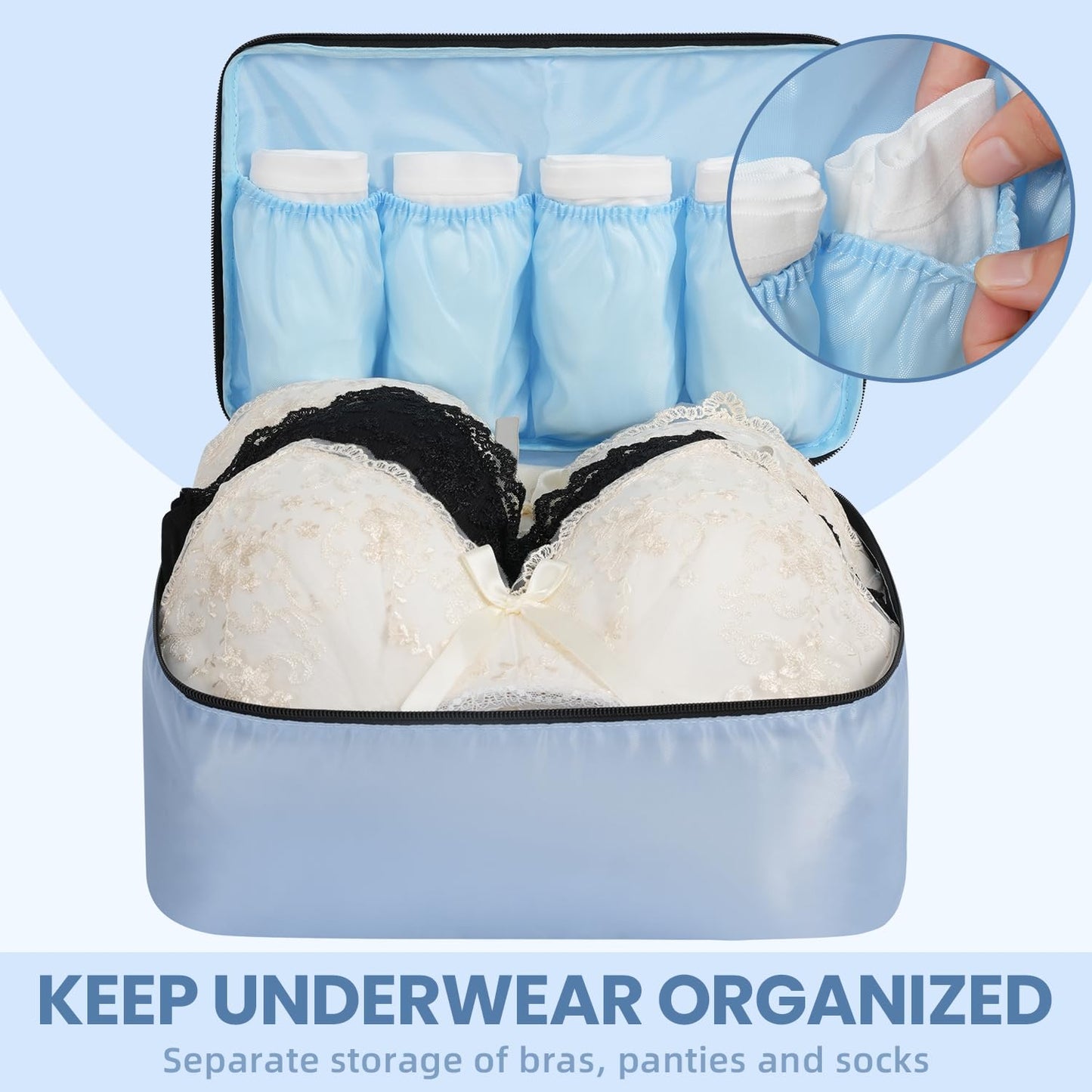 BAGAIL 8 Set/9 Set Packing Cubes Luggage Packing Organizer for Travel, Suitcase Packing Bags for Travel Accessories(Celestial Blue, 9 Set)